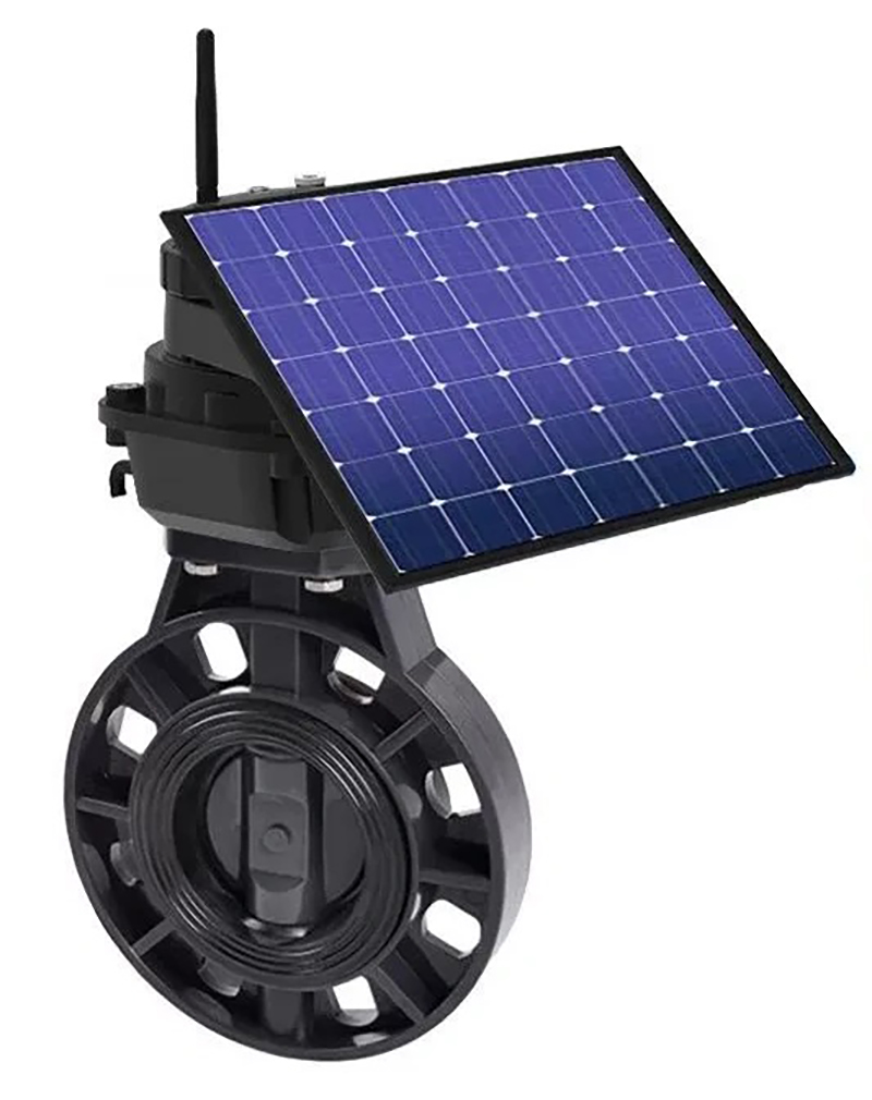 谷城太阳能远程控制蝶阀 碳钢 远程精准手机控制 大棚种植 皓久自控